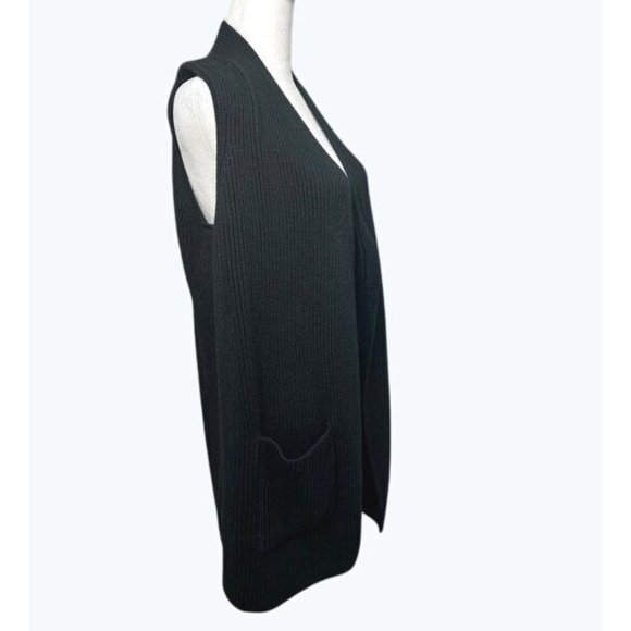 Anthropologie Splendid Juliet Black Ribbed Open Front Knit Vest X-Small - Picture 12 of 16
